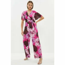 Coast Wrap Top Wide Leg Jumpsuit For Female