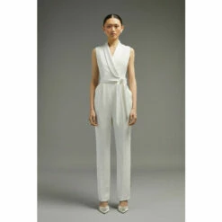 Coast Straight Leg Tie Waist Tux Wrap Jumpsuit For Female