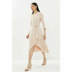 Coast Tuxedo Wrap Front Full Skirt Midi Dress For Female