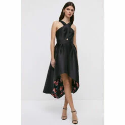 Coast Cross Front Dress In Twill With Contrast Lining For Female