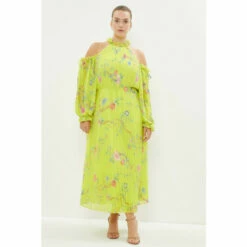 Coast Plus Size Cold Shoulder Pleated Midaxi Dress For Female