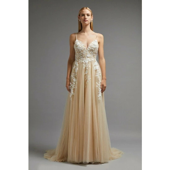 Coast Embroidered Cami Full Skirted Maxi Dress For Female