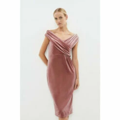 Coast Velvet Bardot Pencil Dress For Female