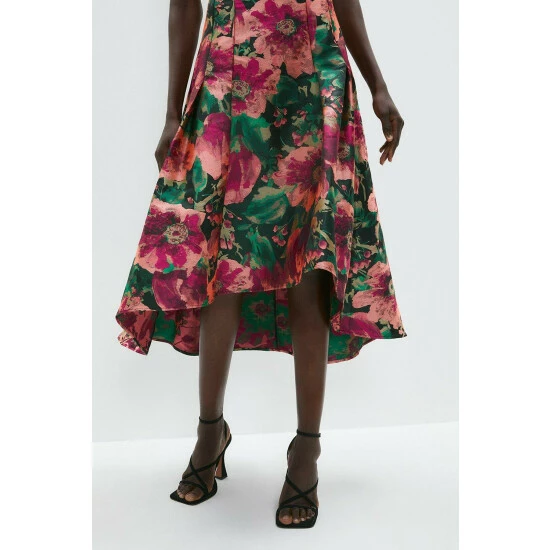 Coast Dip Hem Midi Dress In Jacquard For Female - Image 2