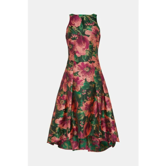 Coast Dip Hem Midi Dress In Jacquard For Female - Image 4