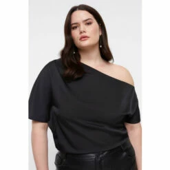 Coast Plus One Shoulder Satin Top For Female