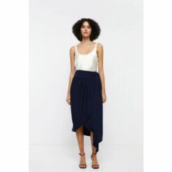 Coast Wrap Drape Midi Skirt For Female