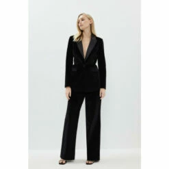 Coast Premium Velvet Straight Leg Trousers For Female