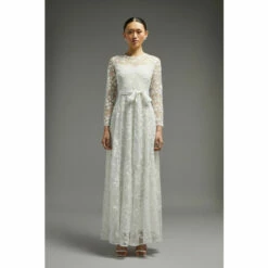 Coast All Over Embroidered Long Sleeve Maxi Dress For Female