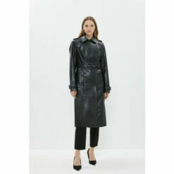 Coast Faux Leather Trench Coat For Female
