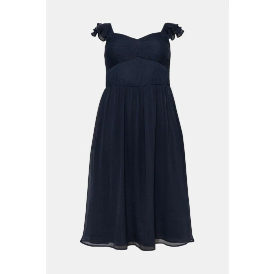 Coast Plus Size Ruffle Sleeve Crinkle Chiffon Dress For Female - Image 4