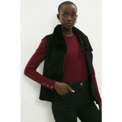 Coast Real Suede Waterfall Front Gilet For Female