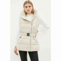 Coast Cosy Collar Puffer Belted Gilet For Female