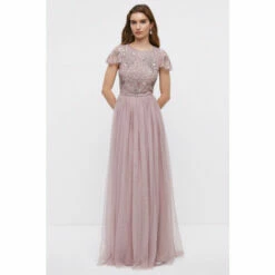 Coast Embellished Bodice Angel Sleeve Maxi Bridesmaids Dress For Female