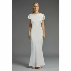 Coast Cowl Neck Angel Sleeve Satin Maxi Dress For Female