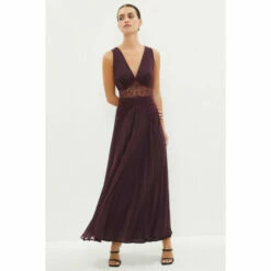 Coast Petite Lace Panel Midaxi Dress For Female