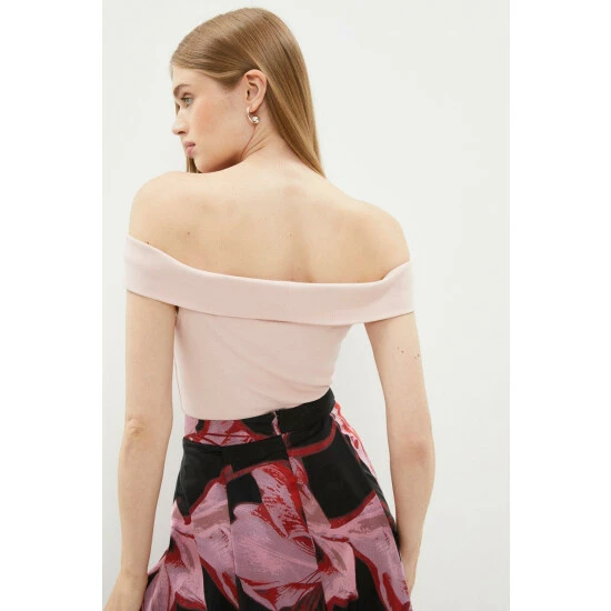 Coast Fold Over Bardot Ponte Top For Female - Image 3