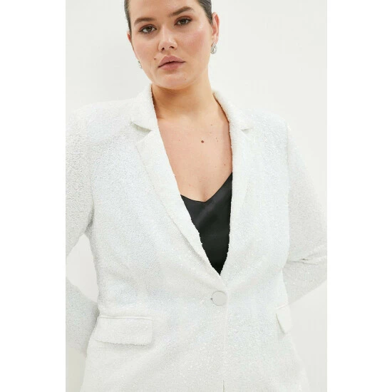 Coast Plus Size Sequin Single Breasted Blazer For Female - Image 2
