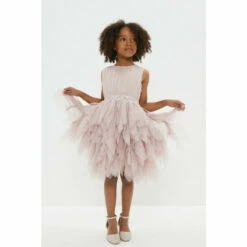 Coast Girls Sequin Waist Statement Ruffle Skirt Dress For Female