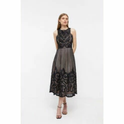 Coast Premium Midi Dress With Ribbon Applique For Female