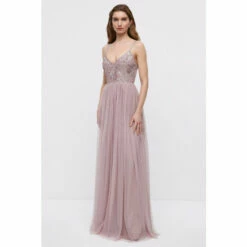 Coast Embellished Bodice Cami Tulle Maxi Bridesmaids Dress For Female