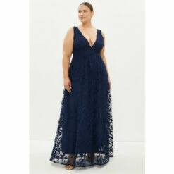 Coast Plus Size Deep V Embroidered Maxi Dress For Female