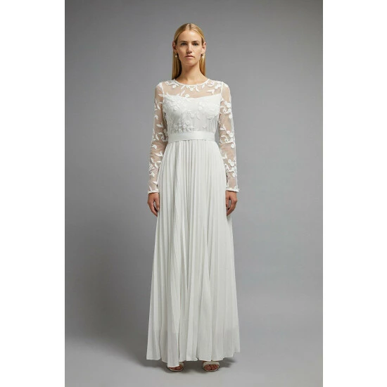 Coast Embroidered Long Sleeve Maxi Dress For Female
