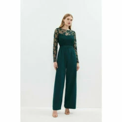 Coast Embroidered Top Wide Leg Jumpsuit For Female