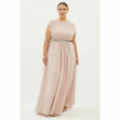 Coast Plus Size Embellished Belt Maxi Dress For Female