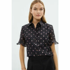 Coast Textured Organza Flute Sleeve Blouse For Female