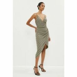 Coast Premium Drape Wrap Embellished Cami Dress For Female