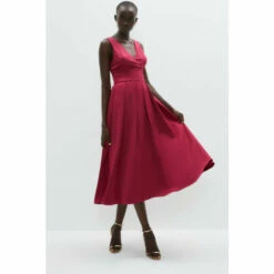 Coast Full Skirted Satin Midi Dress For Female