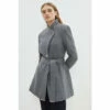 Coast Wool Blend Wrap Collar Short Coat For Female